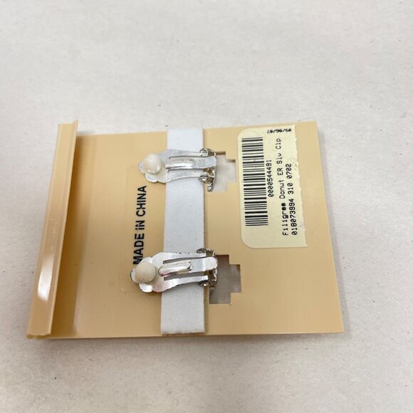 Coldwater Creek Clip On Earrings Abstract Filigree Swirl Round Silver-Tone - Picture 4 of 6